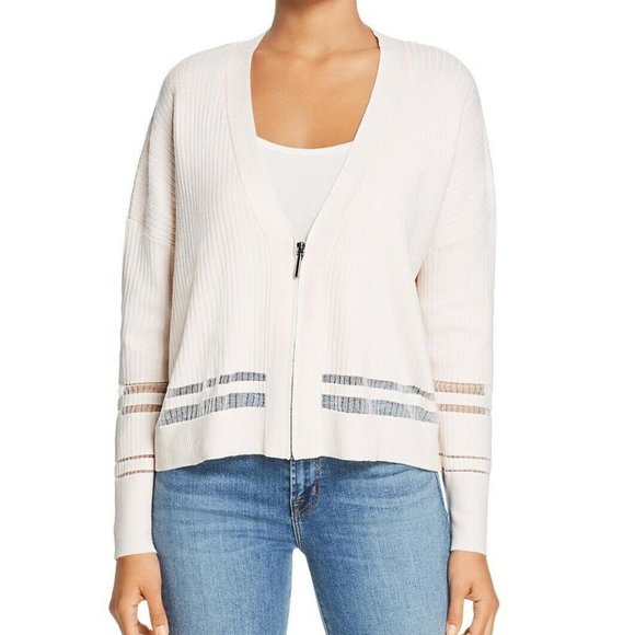 Kenneth Cole XXS Pink Sheer Stripe Sweater NWT1B35 - Picture 1 of 4
